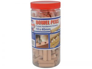 Wood Dowels Fluted 40 x 10mm (Tub 100) - FAIDOW10100T