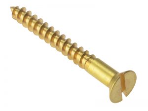 Wood Screw Slotted CSK Solid Brass 1.3/4in x 10 Box 200 - FORCSK13410B
