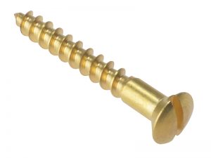 Wood Screw Slotted Raised Head ST Solid Brass 1.1/2in x 8 Box 200 - FORRAH1128BR