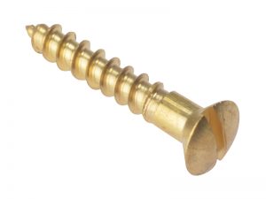 Wood Screw Slotted Raised Head ST Solid Brass 1in x 8 Box 200 - FORRAH18BR