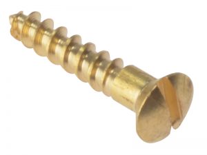 Wood Screw Slotted Raised Head ST Solid Brass 3/4in x 6 Box 200 - FORRAH346BR