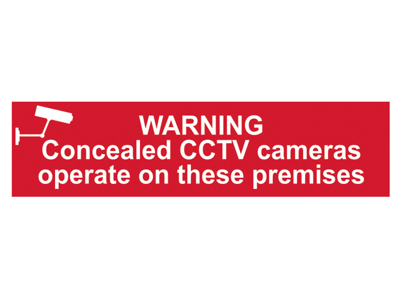 Camera Only Warning Warning Concealed CCTV Cameras Operate On These Premises - PVC 200 x 50mm