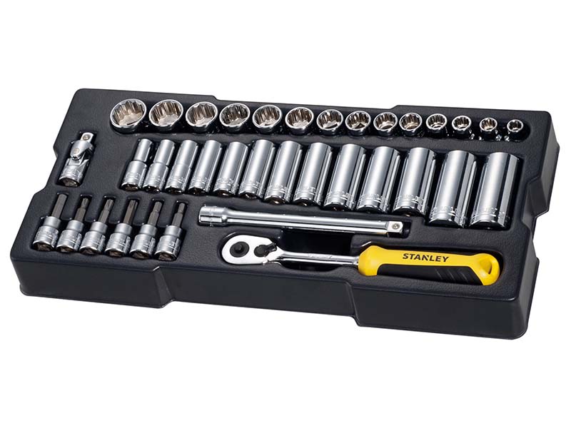 Titan 10-Piece Metric Socket Set - 3/8in Drive 12-Point Sockets 10-19mm