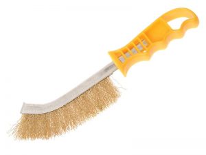 Wire Scratch Brush Brass Yellow Handle - FAIWBHANDB
