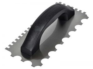 Wall & Floor Notched Adhesive Trowel 6/20mm Plastic Handle 9 x 4in