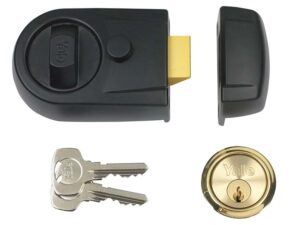 Y3 Nightlatch Modern 60mm Backset Black Finish Visi in stock at Builders SuperStore - get yours today!