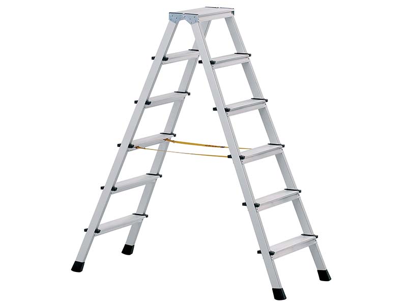 Anodised Double Sided Steps Open 1.43m 2 x 6 Rungs