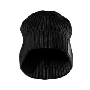 Snickers 9003 Wool Fisherman Beanie - Black 100% wool for moisture control and natural antibacterial properties Fully garment-knitted for shape and durability Snickers Workwear apple leather badge Reflective logo tab One size Black