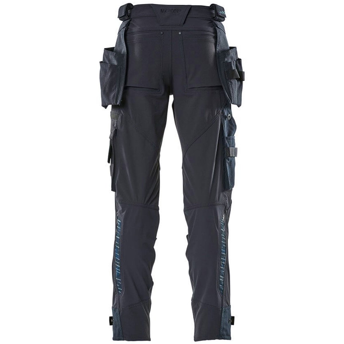 Mascot Multisafe Bex Work Trousers With Knee Pockets - Dark Charcoal / Black Blue, Men's Long Size