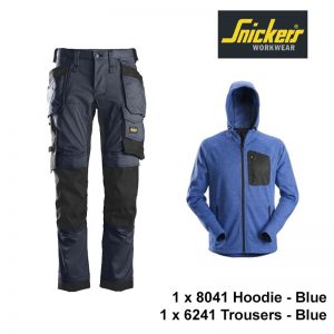 Snickers 6241 Trouser (Navy) & 8041 Hoodie (Blue)