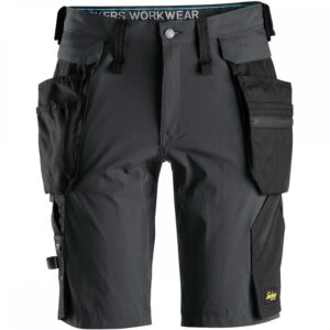 Snickers 6108 LiteWork Shorts With Detachable Holster Pockets - Steel Grey