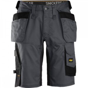 Snickers Shorts 6151 AllroundWork Stretch Holster Pockets - Steel Grey & Black