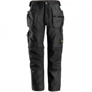 Snickers Trousers 6224 Allround Canvas+ Stretch Work Trousers + Holster Pockets - Black