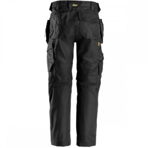 Snickers Trousers 6224 Allround Canvas+ Stretch Work Trousers + Holster Pockets - Black Side