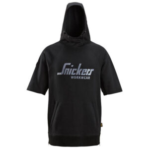 Snickers Logo Hoodie Short Sleeve 2850 Black