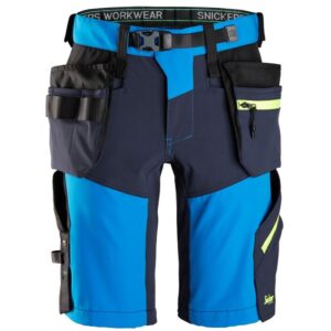 Snickers 6140 FlexiWork, Softshell Stretch Shorts+ Holster Pockets - True Blue/Navy