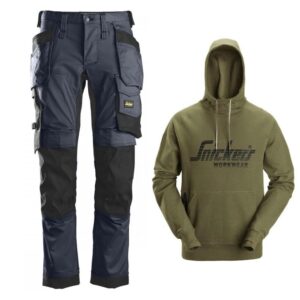 Snickers 6241 Trouser (Navy) & 2894 Hoodie - (Khaki Green)