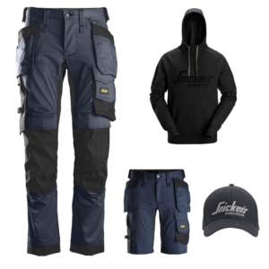 Snickers 6241 Trousers + 6141 Shorts + 2894 Hoodie + Cap - Navy