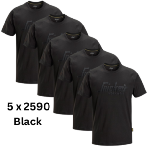 Snickers 2590 Logo T-shirt Black | Pack of 5