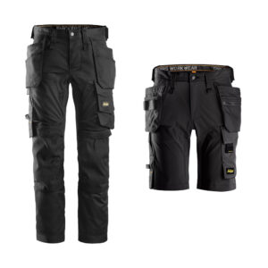 Snickers 6241 Trousers + 6175 Shorts (Black) 6241 trousers and 6175 shorts