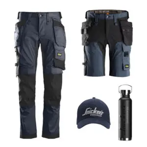 Snickers 6241 Trousers + 6175 Shorts + Cap + Bottle (Navy)