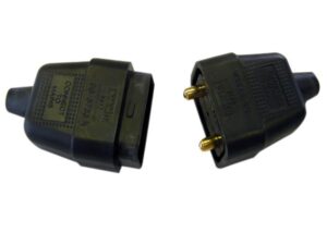 2 Pin Rubber Connector Plug 10A Black – DCN9412BNB