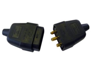 3 Pin Rubber Connector Plug 10A Black – DCN9416BNB