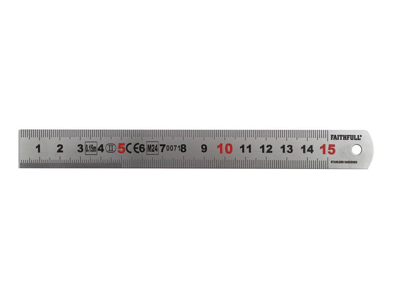 Matt Silver Measuring Rule 150mm – FAIRUL150MS - Builders Superstore