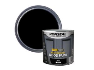 10 Year Weatherproof Wood Paint Black Satin 2.5 litre – RSL38794