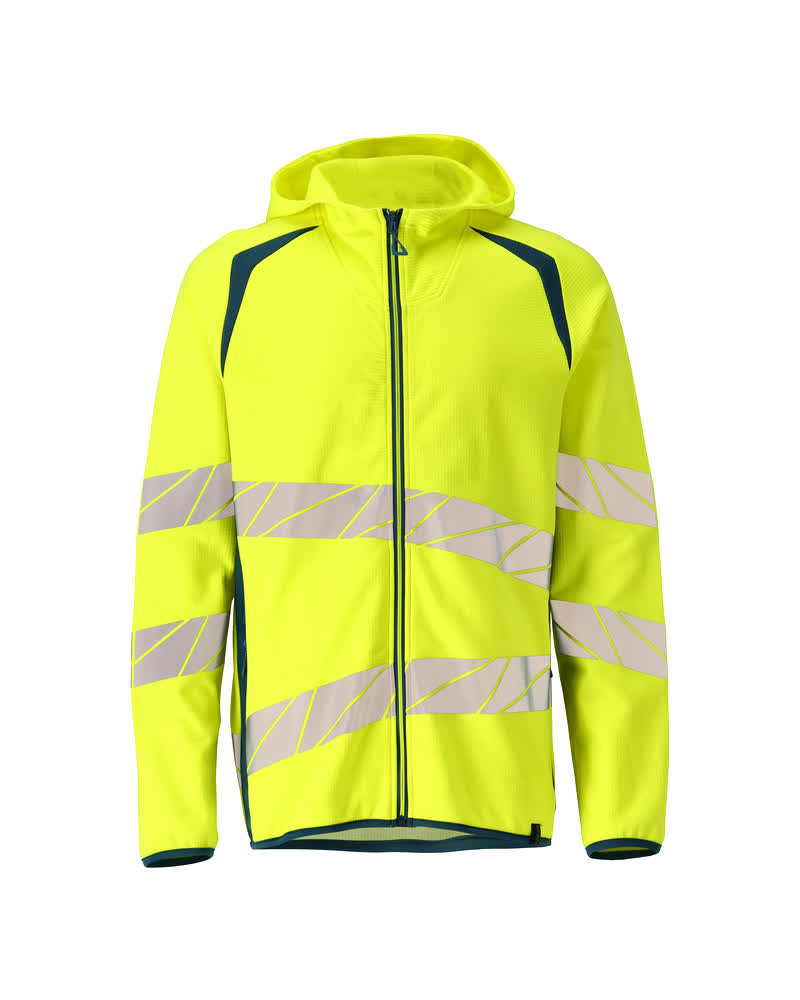 MASCOT Hoodie with zipper – 19284 – Hi-vis Yellow/dark Petroleum ...