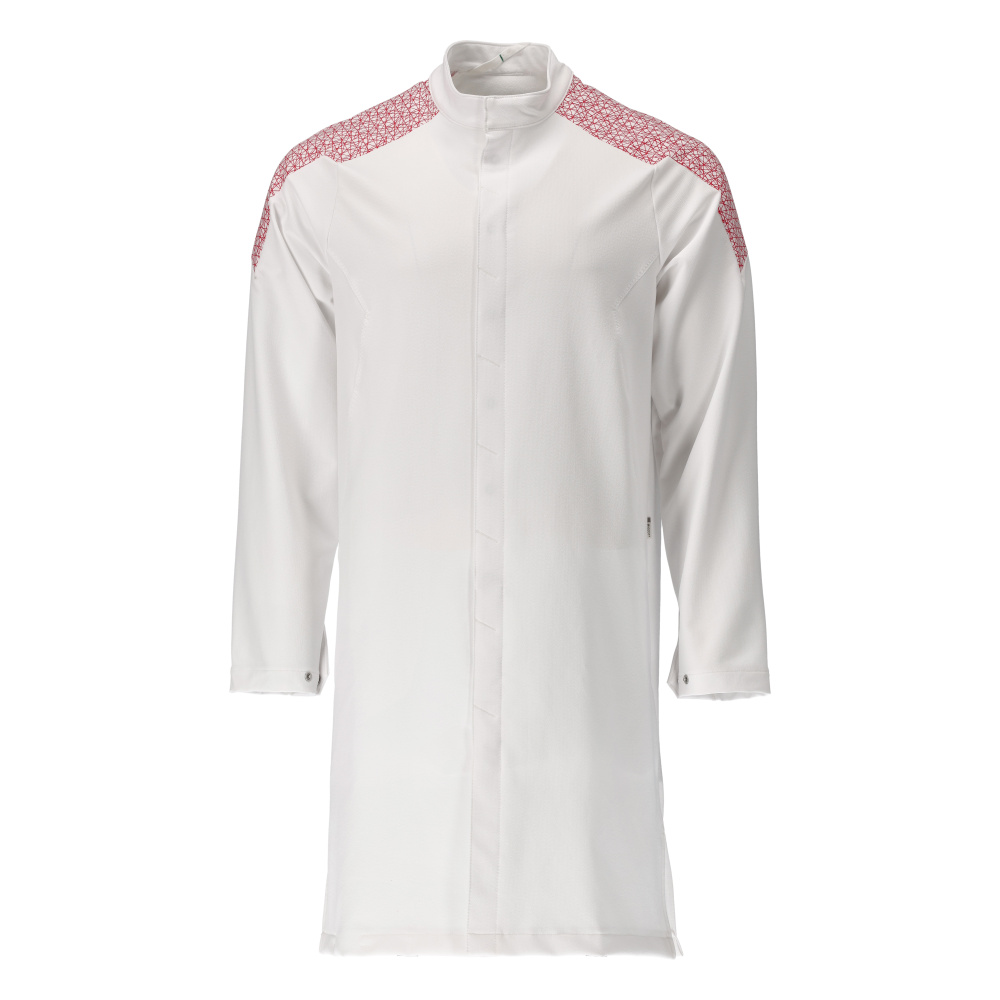 MASCOT Smock, long – 20154 – White/traffic Red - Builders Superstore