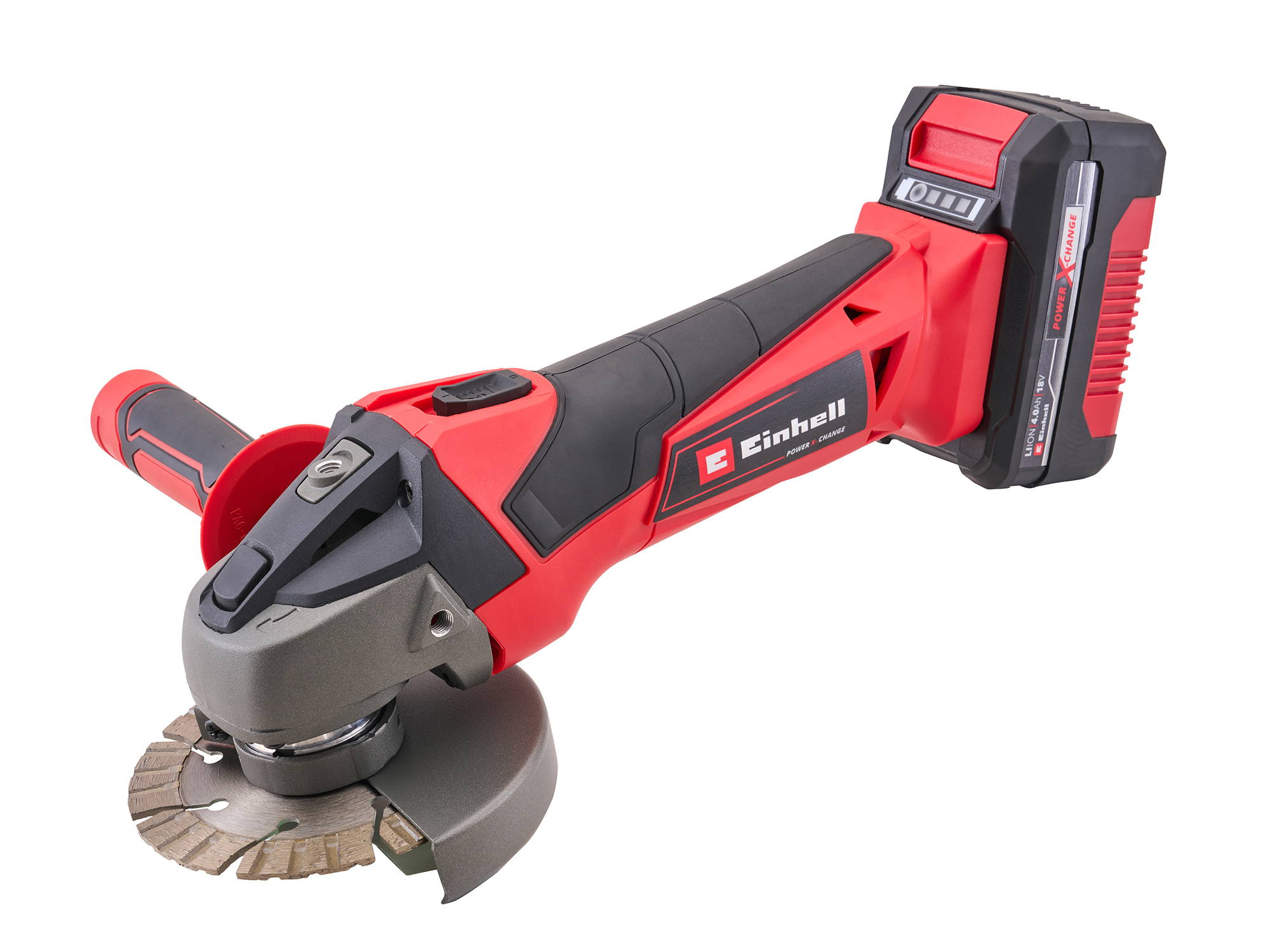 Einhell 18V Angle Grinder Kit with a 4.0Ah Li-Ion Battery - XMS26PXGRIND